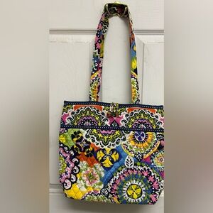 Vera Bradley Rio Large Toggle Tote/Purse/Bag Double Shoulder Strap Carryall Bag